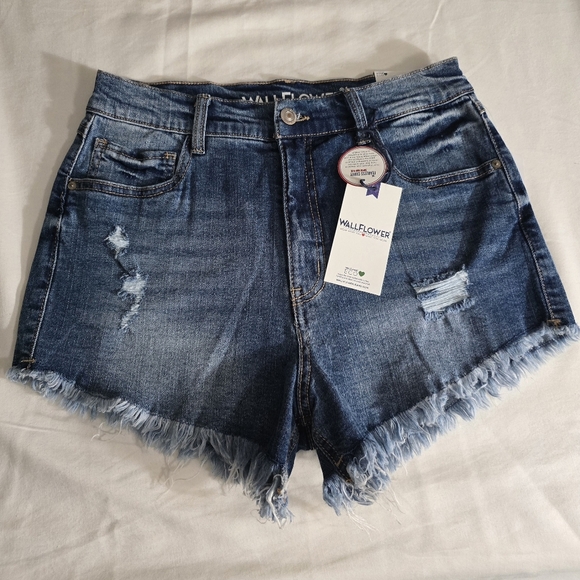 Wallflower Pants - Wallflower Super High Rise Fearless Curvy Cutoff Jean Shorts Sz 9 Nwt
